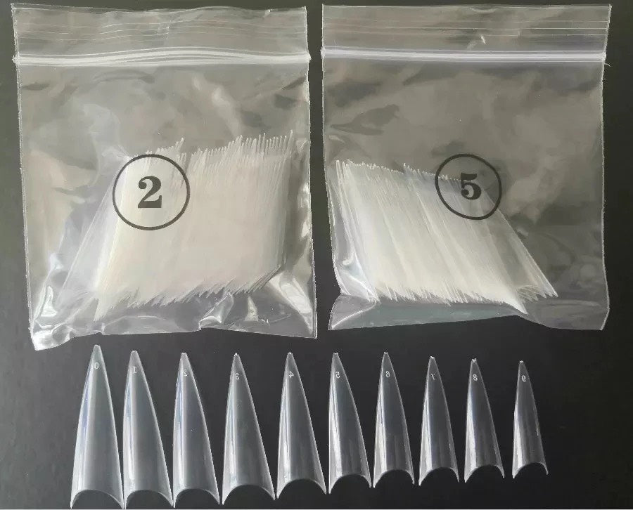 Nail Tip Long More Stiletto 500pc/bag & Refill