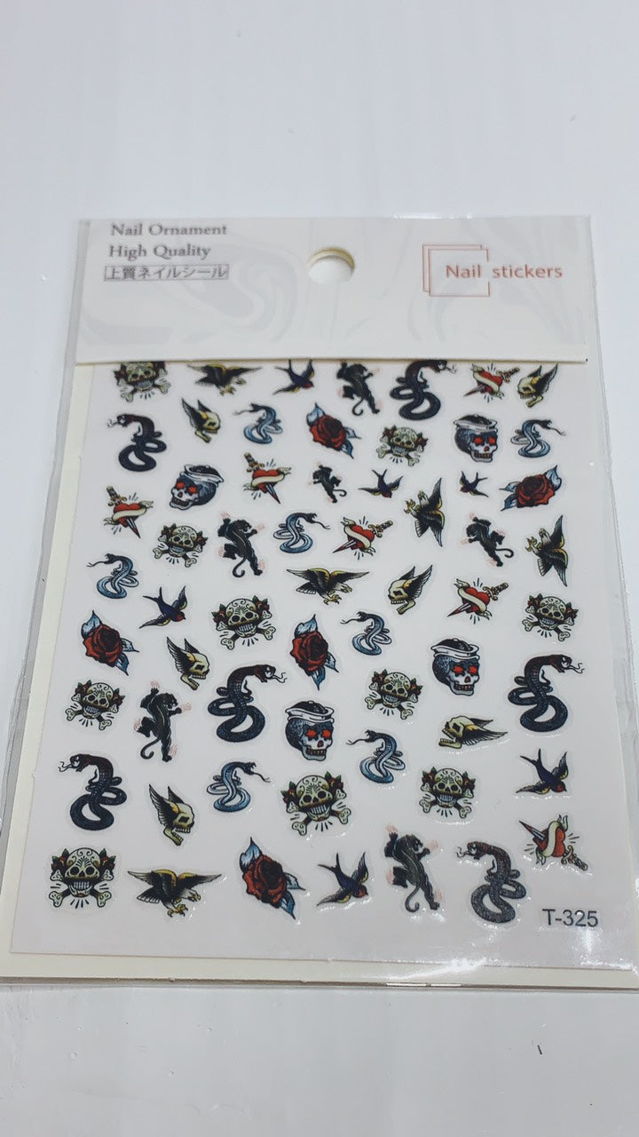 Sticker Set Snake & Skull 3pcs