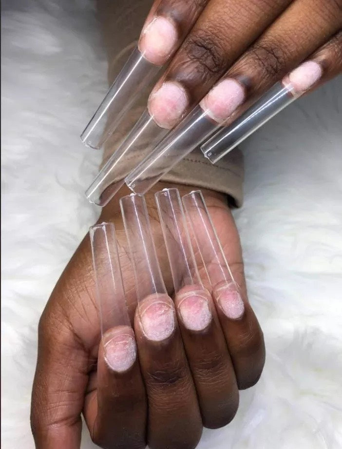 Nail Tip C-Curve Long Square | Clear 500pc/bag