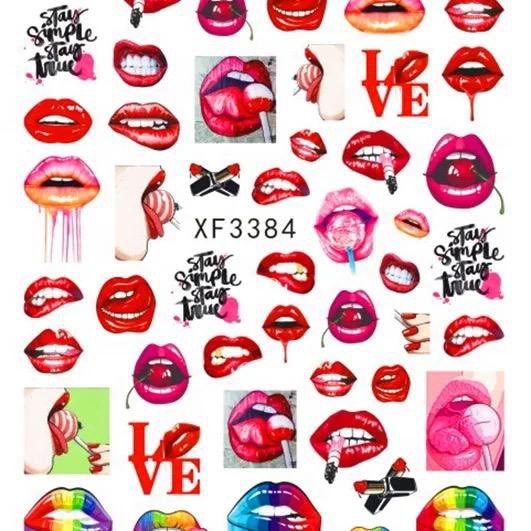 Sticker Angel Lip Beauty Different Patterns Adhesive Sheet Nail (xf3384)