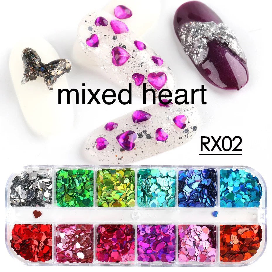 heart nail art G02 (12 colors)