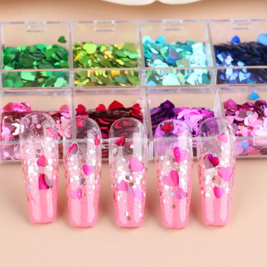 heart nail art G02 (12 colors)
