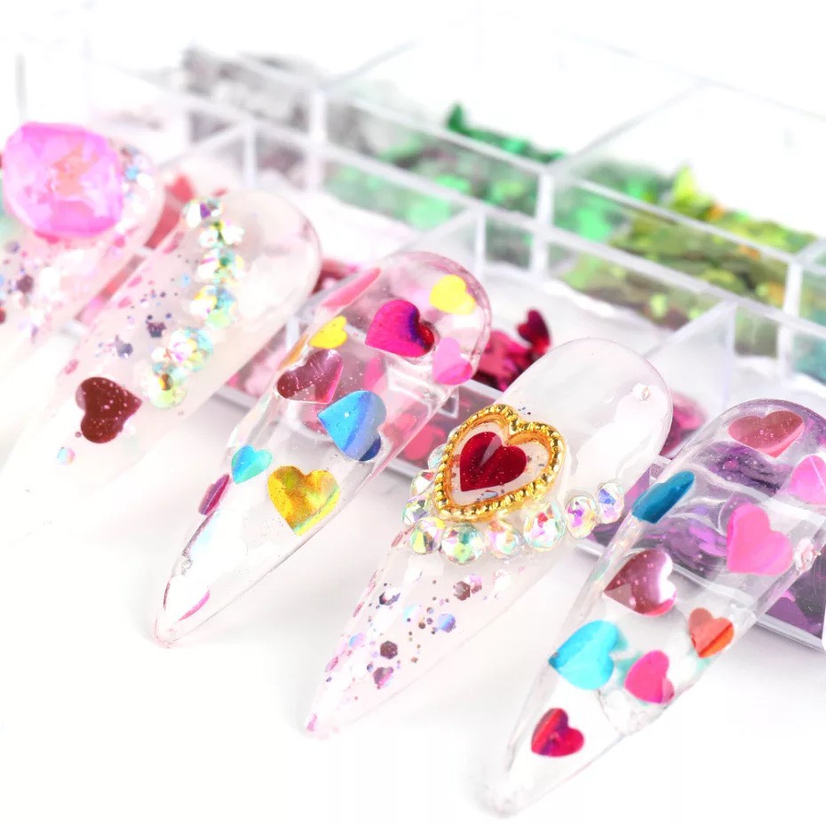 heart nail art G02 (12 colors)