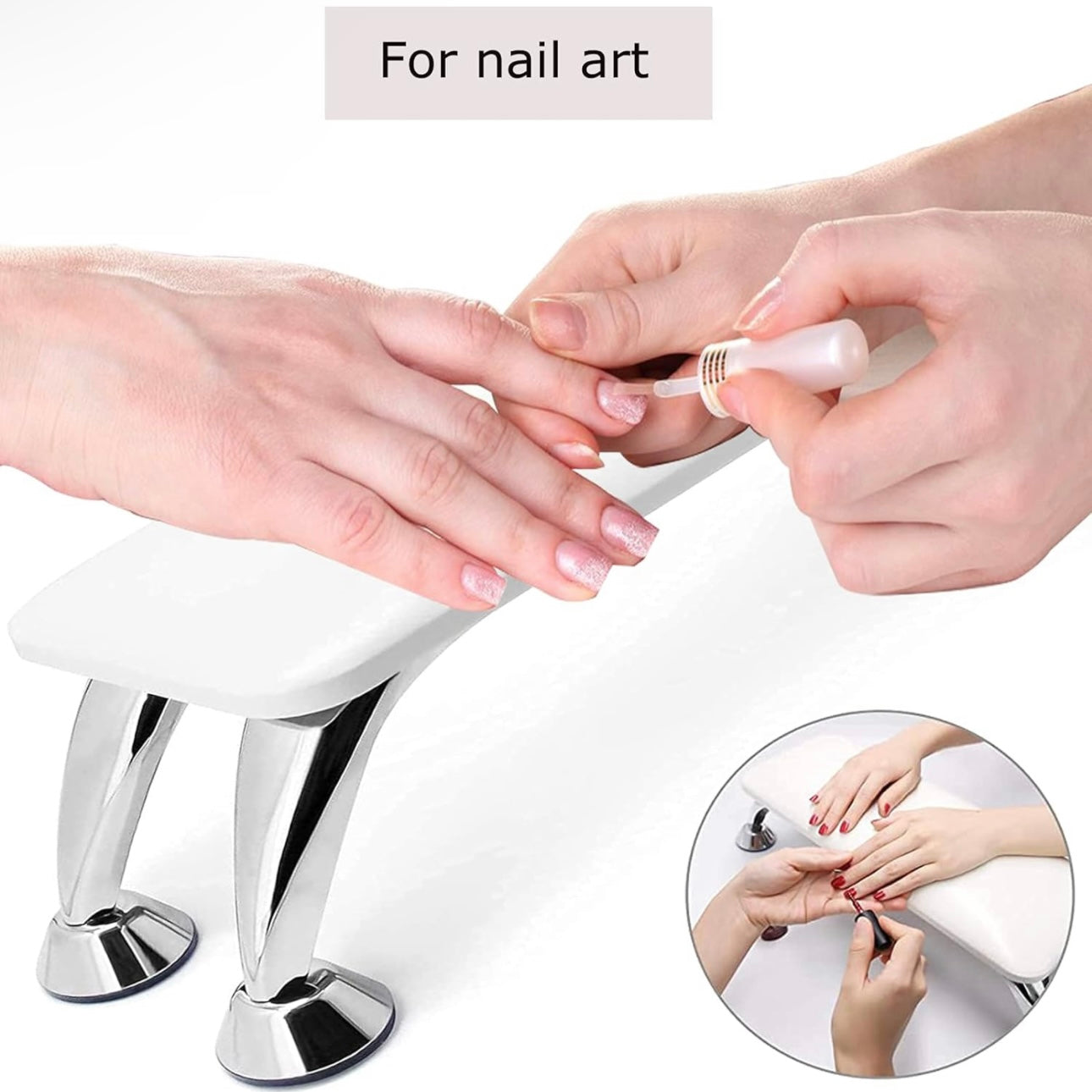 Manicure Leather Hand Pillow (White)