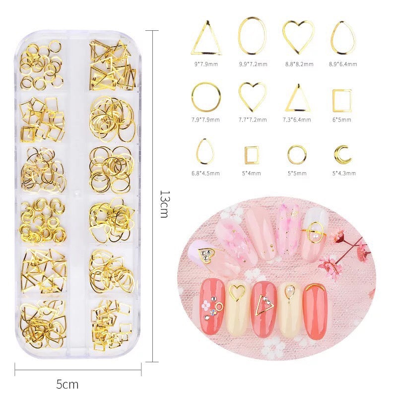 Gold Metal Nail Art (12 items)
