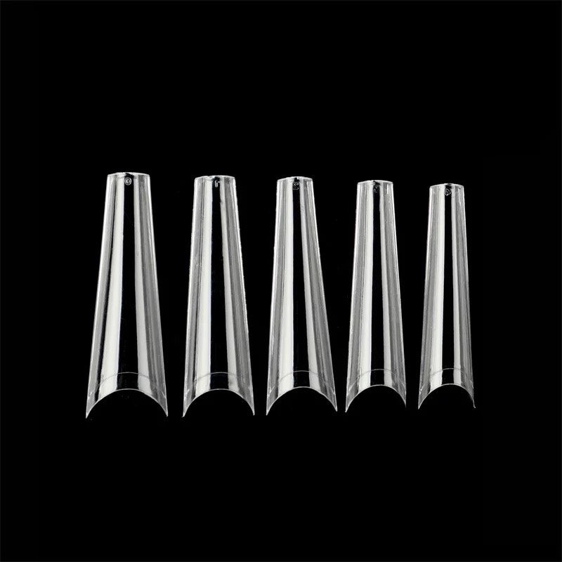 Nail Tip C-Curve Long Coffin | Clear 504pc/bag