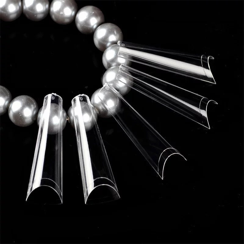 Nail Tip C-Curve Long Coffin | Clear 504pc/bag