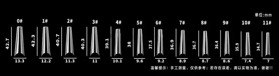 Nail Tip C-Curve Long Coffin | Clear 504pc/bag