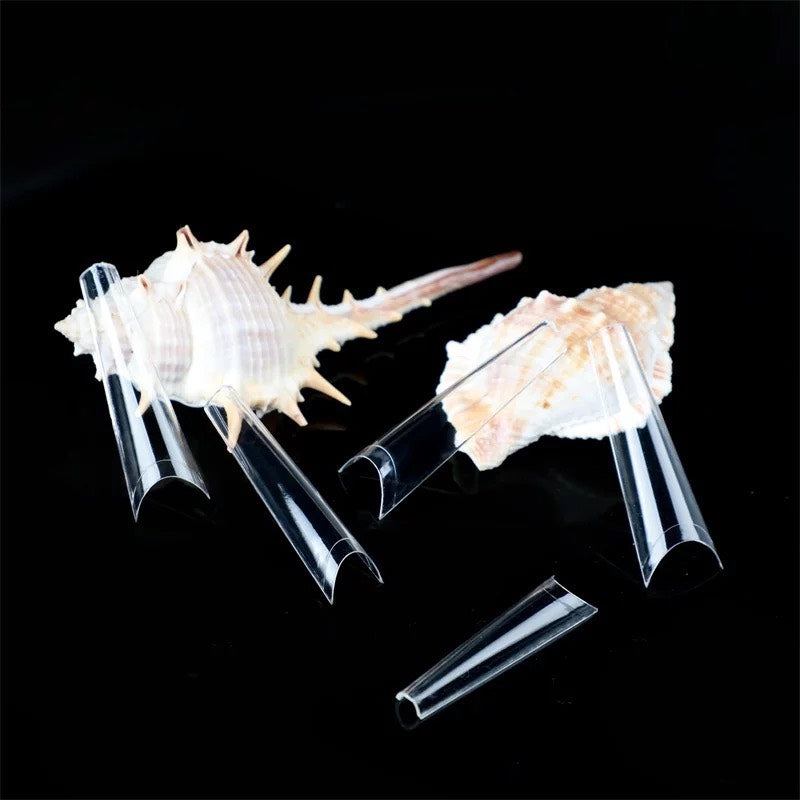 Nail Tip C-Curve Long Coffin | Clear 504pc/bag