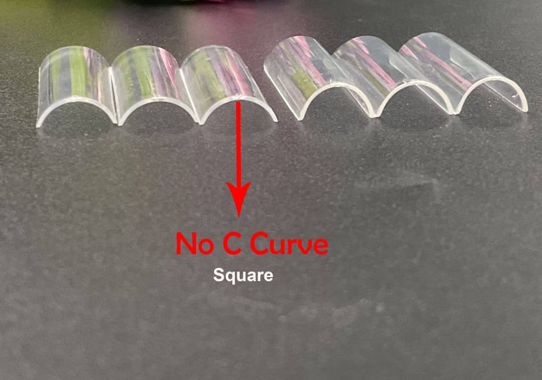 Nail Tip Square Non C- Curve Long (0-9) Clear 500pc/bag & Refill