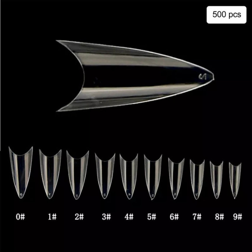 Nail Tips Medium Short Stiletto(Clear) | BUY 10 GET 1 FREE