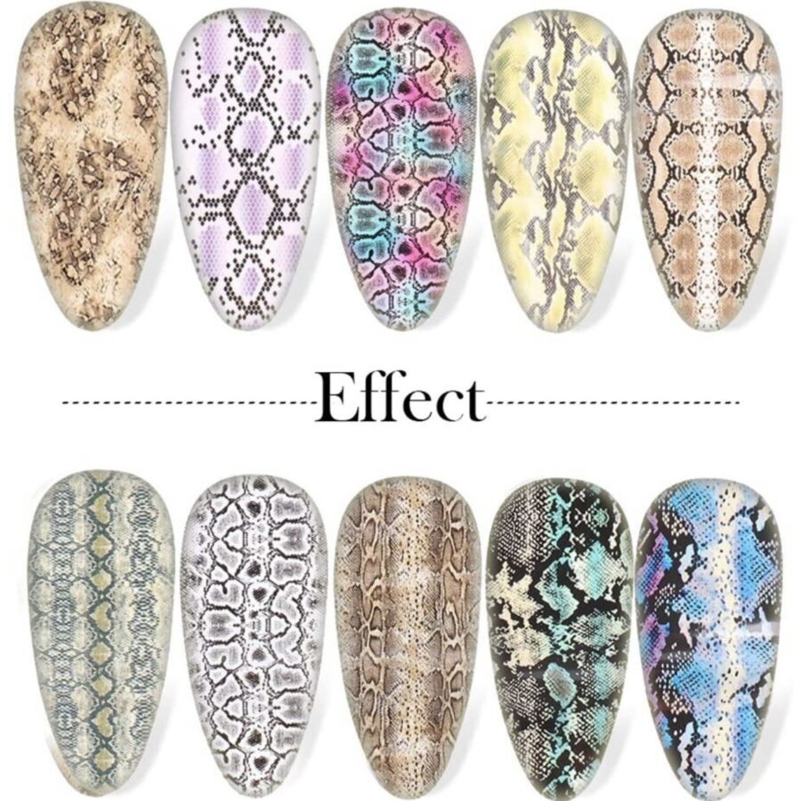 Foil Snake Skin Nail 10 design (Foil Da Rắn)