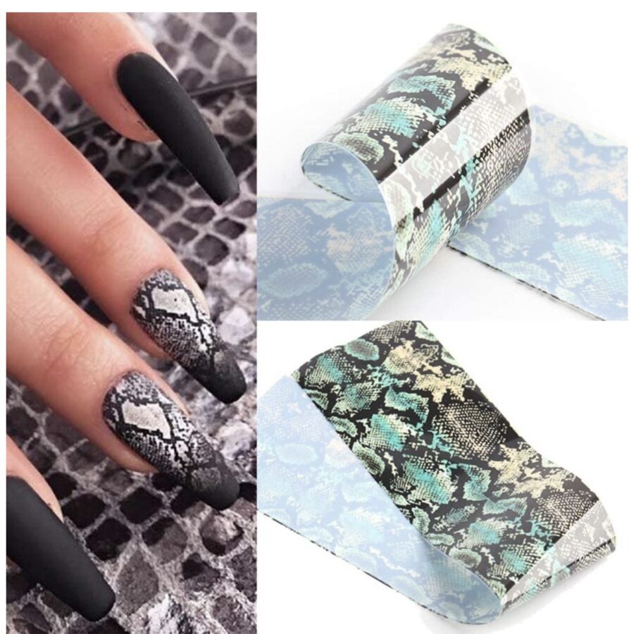 Foil Snake Skin Nail 10 design (Foil Da Rắn)