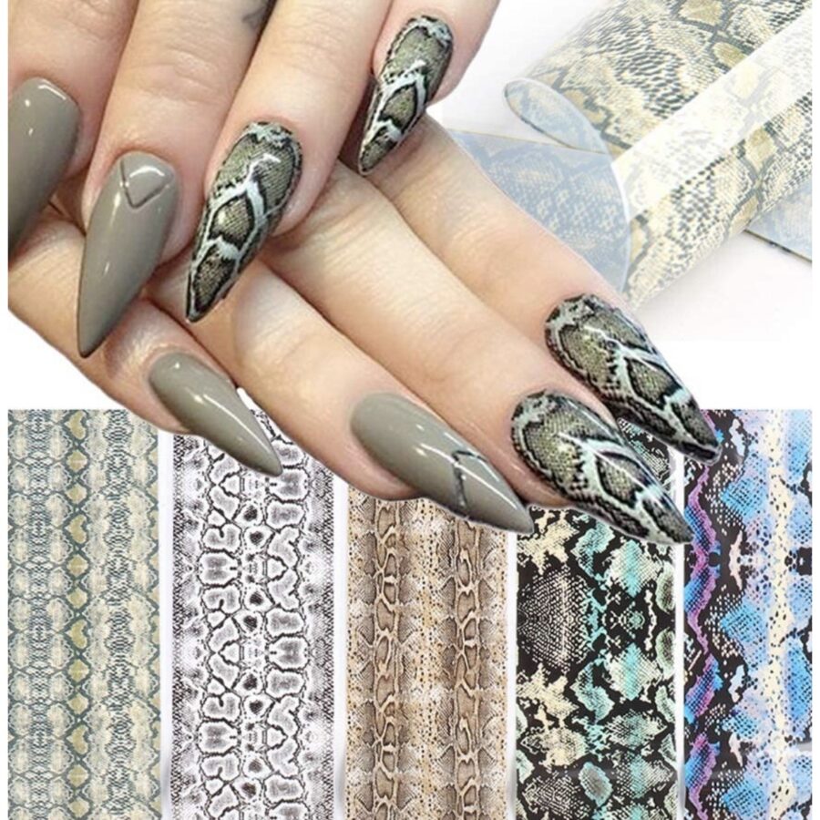 Foil Snake Skin Nail 10 design (Foil Da Rắn)