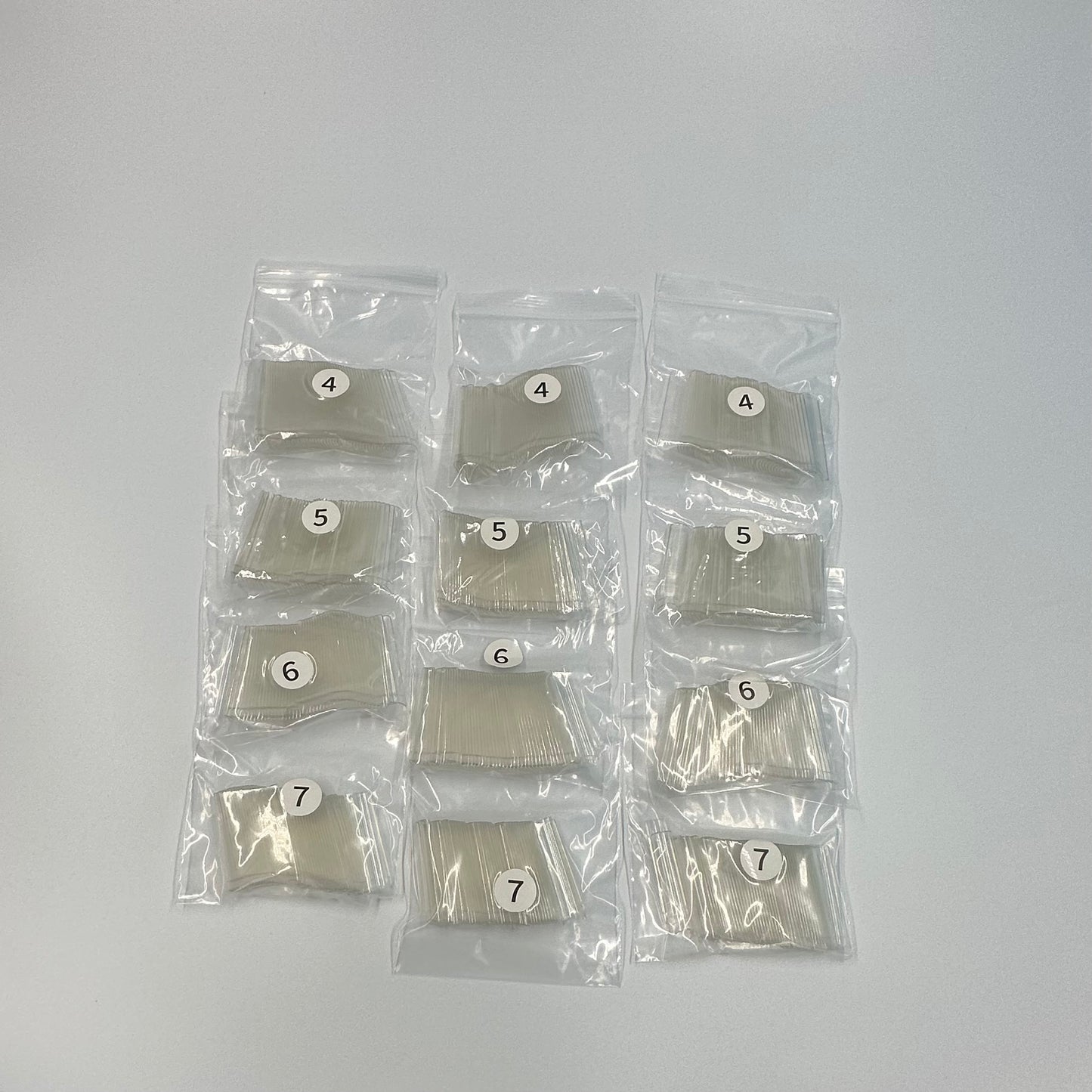 Nail Tip Square Non C- Curve Long (0-9) Clear 500pc/bag & Refill