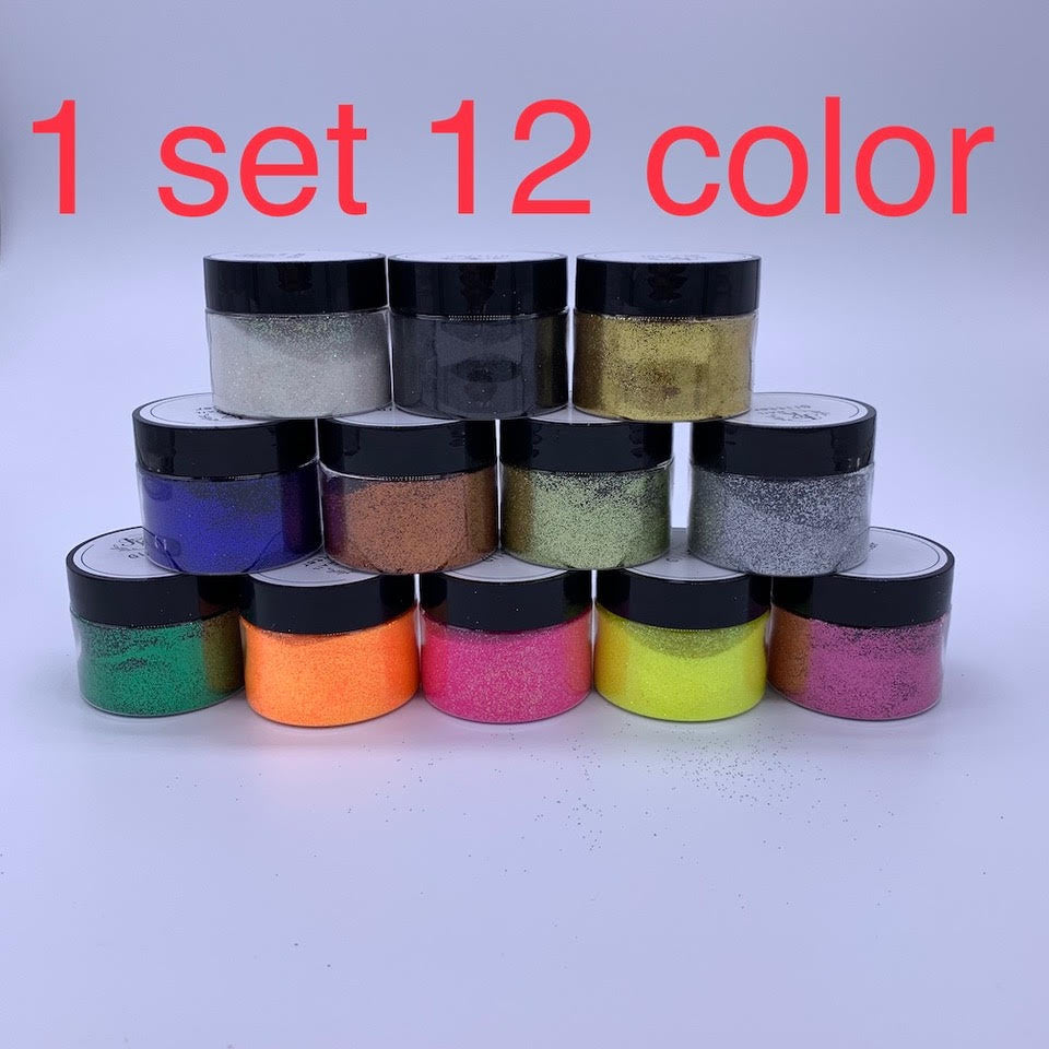 Glitter Powder (1 oz)/ Full Set 12 color