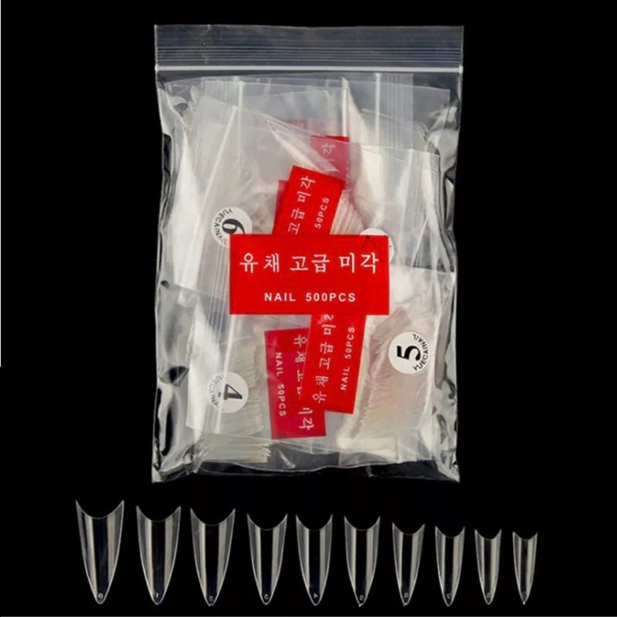 Nail Tips Medium Short Stiletto(Clear) | BUY 10 GET 1 FREE