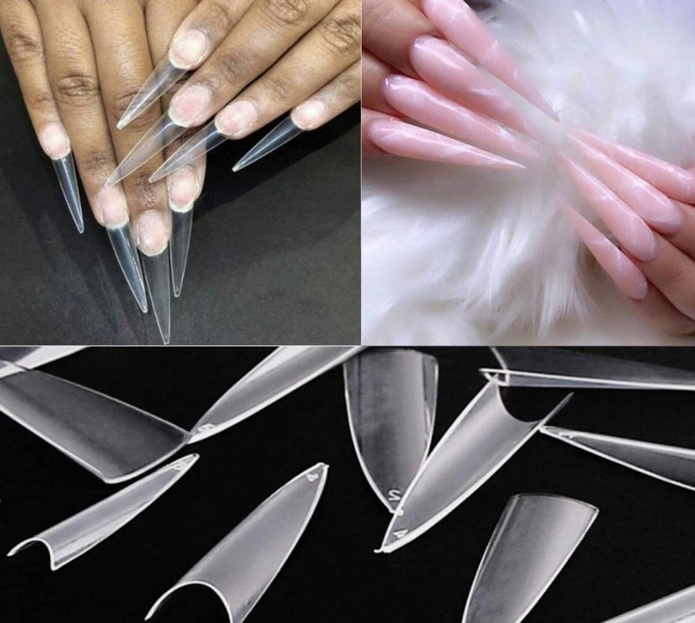 Nail Tip Long Medium Stiletto 600pc/bag | BUY 10 GET 1 FREE