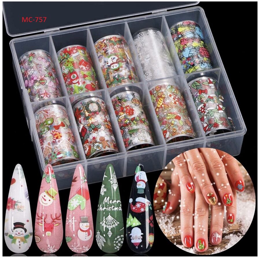 Foil Nail sticker Christmas(10pcs / pack)
