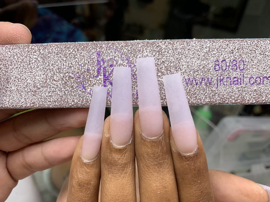 Nail Tip Square Non C- Curve Long (0-9) Clear 500pc/bag & Refill