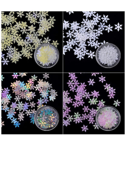Snowflake Sequins for Nail Art Decoration Christmas (12 color)