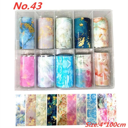 Foil for Marble Design Nails Art Nail (10 rolls)
