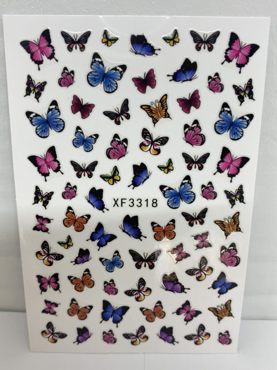 Stickers 3D Butterfly Nail Art Adhesive 3pcs